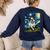Boston Terrier Dog Starry Night Painting Women's Sweatshirt Back Print Navy