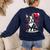 Boston Terrier Dog Valentine's Day Dog Owner Women's Sweatshirt Back Print Navy