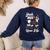 Boston Terrier Fart American Gentleman Non-Sporting Dog Women's Sweatshirt Back Print Navy