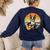 Boston Terrier Guitar Retro Women's Sweatshirt Back Print Navy