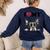 Boston Terrier I Heart My Dog Dog Lover Women's Sweatshirt Back Print Navy