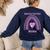 Boston Terrier Mama Cute Rainbow Paw Heart Shape Women's Sweatshirt Back Print Navy
