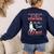 Boston Terrier Mom American Gentleman Dog Lover Mother's Day Women's Sweatshirt Back Print Navy