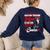 Boston Terrier Mom American Gentleman Dog Mother's Day Women's Sweatshirt Back Print Navy