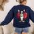 Boston Terrier Mom Dad Bostie Dog Lover Valentines Day Women's Sweatshirt Back Print Navy