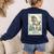 Boston Terrier Mom Skeleton Tarot Card Witch Vibes Dog Mom Women's Sweatshirt Back Print Navy