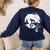 Boston Terrier And Moon Halloween Costume Dog Lover Women's Sweatshirt Back Print Navy
