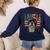 Boston Terrier Patriotic 4th Of July USA American Flag Women's Sweatshirt Back Print Navy