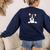 Boston Terrier In The Pocket Cute Pocket Boston Terrier Women's Sweatshirt Back Print Navy
