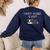 Boston Terrier Puppy Need More Sleep Pajama For Bedtime Women's Sweatshirt Back Print Navy