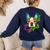 Boston Terrier In Red Day Of The Dead Sugar Skull Dog Women's Sweatshirt Back Print Navy
