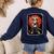 Boston Terrier Samurai Ninja Vintage Anime Japanese Ukiyo-e Women's Sweatshirt Back Print Navy