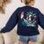 Boston Terrier Selfie Statue Of Liberty 4th Of July American Women's Sweatshirt Back Print Navy