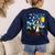 Boston Terrier Starry Night Van Gogh Art Women's Sweatshirt Back Print Navy