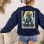 Boston Terrier Tarot Card Dog Women's Sweatshirt Back Print Navy