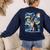 Boston Terrier Van Gogh Starry Night Women's Sweatshirt Back Print Navy