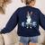 Boston Terrier Weightlifting Deadlift Men Fitness Gym Women's Sweatshirt Back Print Navy