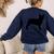 Boston Terrier Women's Sweatshirt Back Print Navy