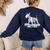 Bull Terrier Skeleton Birthday Halloween Kids Women's Sweatshirt Back Print Navy