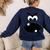 Carrot Teacher Matching Halloween Costume Women's Sweatshirt Back Print Navy Carrot Teacher Matching Halloween Costume Women's Sweatshirt Back Print Navy