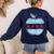Chicago Flag Teacher School Cute Women's Sweatshirt Back Print Navy