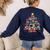 Christmas Library Tree Love Reading Books Nerd Teacher Women's Sweatshirt Back Print Navy Christmas Library Tree Love Reading Books Nerd Teacher Women's Sweatshirt Back Print Navy