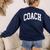 Coach Trainer Instructor Teacher Women's Sweatshirt Back Print Navy Coach Trainer Instructor Teacher Women's Sweatshirt Back Print Navy
