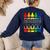Colorful Crayon Kindergarten Team Tee For Teachers Students Men Women Kids Women's Sweatshirt Back Print Navy