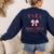Coquette Bow Paraprofessional School Para Squad Teacher Aide Women's Sweatshirt Back Print Navy