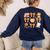 Coquette Bow Teacher Thanksgiving Fall Autumn Girls Women Women's Sweatshirt Back Print Navy