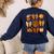 Coquette Teach Teacher Bows Thanksgiving Turkey Fall Autumn Women's Sweatshirt Back Print Navy