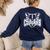 Cougars Teacher Student School Sports Fan Team Spirit Women's Sweatshirt Back Print Navy