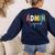 Cute Admin Squad Crew Team Back To School Teacher For Men Women Women's Sweatshirt Back Print Navy Cute Admin Squad Crew Team Back To School Teacher For Men Women Women's Sweatshirt Back Print Navy