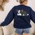 Cute Boston Terrier Boston Mama Women's Sweatshirt Back Print Navy