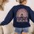 Cute Daycare Teacher Rainbow Leopard Print Childcare Worker Women's Sweatshirt Back Print Navy