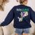 Dino Para Professional Teacher Collection T-Rex Dinosaur Paraeducator Assistant Teacher Women's Sweatshirt Back Print Navy