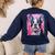 Dog Pink Boston Terrier Women's Sweatshirt Back Print Navy