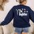 The Dogfather Boston Terrier Dog Dad Tshirt Idea Women's Sweatshirt Back Print Navy