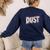 Dust Bunny Halloween Pun Costume Easy Lazy Teacher Women's Sweatshirt Back Print Navy
