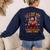 Eat Kids Punctuation Saves Lives Thanksgiving Turkey Teacher Women's Sweatshirt Back Print Navy