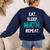 Eat Sleep Math Repeat Math Teacher Men Women Girls Kids Women's Sweatshirt Back Print Navy