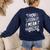 English Teacher Grammar Police Language Nerd You Literally Mean Figuratively V-Neck Modern Short Sleeve Small Women's Sweatshirt Back Print Navy