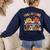 Fall In Love With Learning Shirt Autumn Thanksgiving Teacher Women's Sweatshirt Back Print Navy