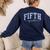 Fifth Grade Coquette Toile Blue Bow Floral Women Teacher Women's Sweatshirt Back Print Navy Fifth Grade Coquette Toile Blue Bow Floral Women Teacher Women's Sweatshirt Back Print Navy