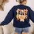 First Grade Fall Floral Coquette Bow Teachers Students Women's Sweatshirt Back Print Navy First Grade Fall Floral Coquette Bow Teachers Students Women's Sweatshirt Back Print Navy