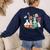 Floral Beakers Chemistry Lab Teacher Women's Sweatshirt Back Print Navy Floral Beakers Chemistry Lab Teacher Women's Sweatshirt Back Print Navy