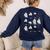 Fractions Math Teacher Ghost Math Halloween Humorous Women's Sweatshirt Back Print Navy