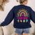 Future Kids Career Teacher Rainbow Boy Girl Graduations Women's Sweatshirt Back Print Navy