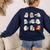 Ghost Reading Teacher Halloween Librarian Book Lover School Women's Sweatshirt Back Print Navy