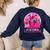 Ghost And Witch Boston Terrier Dog In October We Wear Pink Women's Sweatshirt Back Print Navy